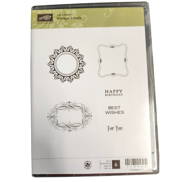 Stampin Up! 5 Complete Stamp Sets, Flowers, Labels, Tags, Vintage, and more - Picture 6 of 10